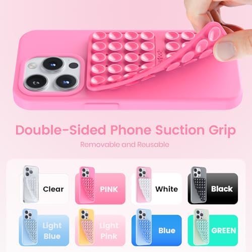 Klearlook 4-Pack Silicone Suction Cup Phone Mount – Creative Hands-Free Phone Grip for Stunning Selfies & Videos in Clear, Light Pink, Hot Pink, and Lavender – Innovative Double-Sided Suction Technology for Wide Compatibility – Premium Durable Design for Effortless Content Creation and Easy Maintenance