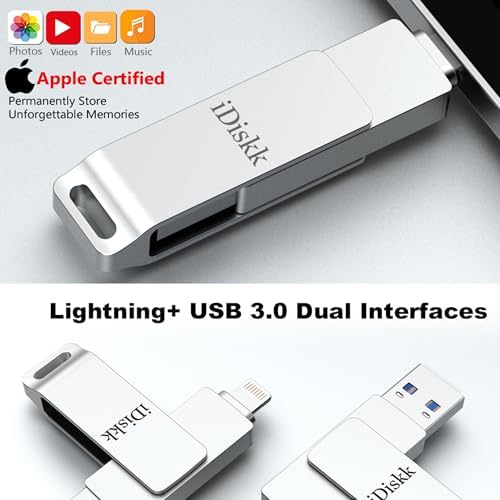 Maximize Your Apple Device Storage with the App-le MFi Certified 128 GB i Diskk Flash Drive – Ultimate i Phone and i Pad Photo Backup Solution for Effortless Data Management, High-Speed Transfers, and Enhanced Compatibility Across All Your Devices