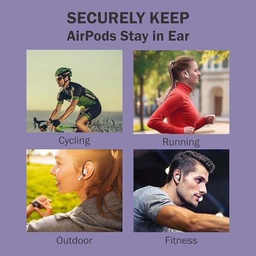 Secure Fit Anti-Slip Ear Hooks for Apple Air Pods 1-4 & Pro Series – Ultimate Comfort and Stability for Sports Enthusiasts – Engineered Black Accessories for Uninterrupted Audio Enjoyment