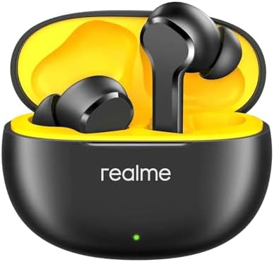 realme T110 AI ENC Noise Cancelling Wireless Earbuds – Ultra-Lightweight In-Ear Headphones with 10 mm Dynamic Bass for Heavy Sound, 38-Hour Playtime & Rapid Wireless Charging, Bluetooth 5.4 for Effortless Connectivity, IPX5 Waterproof for Active Lifestyles in Pop White – Ideal for Music Enthusiasts and Daily Commuters