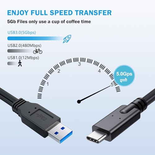4 Pack High-Speed USB A to Micro B Cable with Dual Power Y Functionality – 20-Inch Micro USB 3.0 Splitter for Reliable Data Transfer up to 5 Gbps – Includes USB to USB C Adapter for Enhanced Device Compatibility and Versatile Use with External SSDs and Laptops