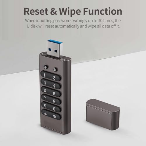 Ultimate 64 GB Encrypted USB Drive – AES256 Secure Flash Memory Stick with USB 3.0 Speed, Automatic Lock, and Durable Aluminum Alloy Design for Maximum Data Protection and Compatibility