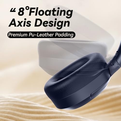 Suno Fi Hybrid Active Noise Cancelling Over-Ear Headphones – Wireless Hi-Res Audio with Exceptional Deep Bass, 40-Hour Playtime, and Foldable Travel Design for Comfort and Connectivity – Chic White Finish Perfect for Modern Sound Enthusiasts