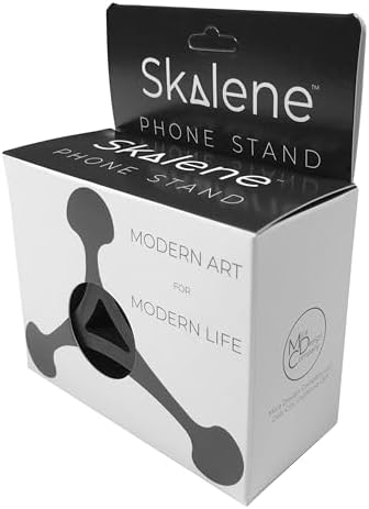 Skalene Phone Stand – 100% Silicone Rubber, Adjustable Phone Holder, Prop, Rest – Desk, Office, Home, Kitchen Accessory (Stealth Black) – Enhanced Compatibility and Speed