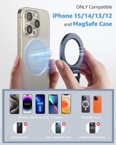 Transform Your i Phone 16/15/14/13/12 with the SUPERONE 2025 Mag Safe Grip – Innovative Removable Ring Holder & Kickstand with Adjustable Finger Strap for Enhanced One-Handed Control, Sleek Black Design, and Unmatched Durability for Everyday Use