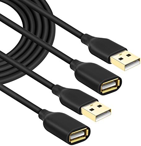 Costyle USB Extension Cable 15 ft – 2 Pack, Premium USB 2.0 A Male to A Female Extension Cord for Enhanced Device Connectivity, Ideal for Mouse, Keyboard, Camera, Printer – Sleek White Design for Modern Workspaces and Home Entertainment