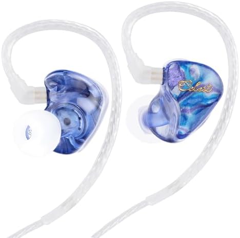 QOA Celest Wyvern Qing 10 mm LCP Driver In-Ear Monitors – Audiophile-Grade Wired Earbuds for Gamers and Musicians, Featuring Customizable Detachable Cable, Unique Artistic Faceplate, Ergonomic Comfort for Extended Use, and Superior Sound Clarity for an Unforgettable Listening Experience