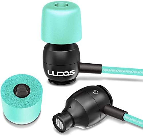 LUDOS Clamor Wired Earbuds – Premium Noise-Isolating In-Ear Headphones with Memory Foam Tips, Built-in Microphone, 5-Year Warranty – Perfect for i Phone and Samsung Users, Ideal for Students and Small Ears in Stylish Pink – Ultimate Sound Quality and Comfort for Everyday Use