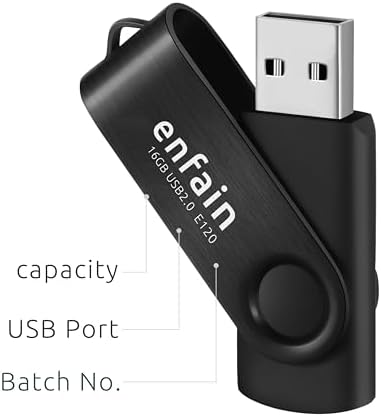 Enfain 10-Pack Red USB Flash Drives 16 GB – High-Speed USB 2.0 Memory Sticks with LED Indicator & 12 Labels for Easy Organization – Reliable & Portable Data Storage Solution for Professionals and Students