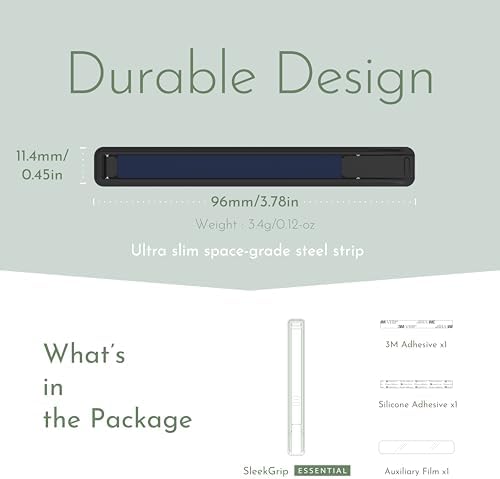 Sleek Strip Ultra-Thin Phone Grip & Kickstand – Lightweight Finger Holder for i Phone & Android – Customizable Loop Design with Dual Viewing Angles – Pocket-Friendly, Strong Adhesive, and Stylish Color Options for Enhanced Mobile Experience