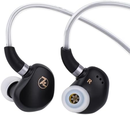 Linsoul 7 HZ G1 Premium Wired In-Ear Monitors – Cutting-Edge 10 mm DLC Dynamic Drivers for Unmatched Sound Precision, Removable OFC Silver-Plated Cable for Longevity, Comfortable Ergonomic Design for Extended Use, Versatile 3.5 mm Jack Compatibility, Elegant Black Finish Perfect for Audiophiles and Gamers Seeking Exceptional Audio Performance
