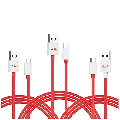 Ultra-Fast 80 W USB Type C Charging Cable for One Plus Devices – 6.6 ft Durable 3-Pack for Optimal Performance and Flexibility – Compatible with One Plus 13, 12, 11, 10 Pro, Nord Series & More – Rapid Charging Made Easy – Essential Accessory for Home or Office