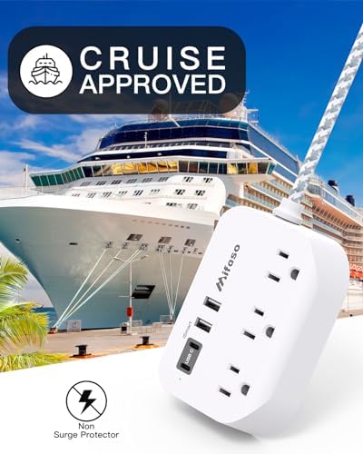Maximize Your College Dorm Experience with a 15 Ft Power Strip Featuring USB Ports – Flat Extension Cord for Multi-Device Charging, Ideal Desk Accessory for Travel and Cruise Ships, Non-Surge Protector for Enhanced Compatibility and Speed