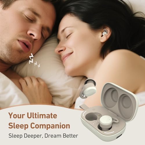 Pansonite Bluetooth 5.4 Invisible In-Ear Sleep Earbuds – Ergonomic Wireless Headphones with Advanced Noise Cancellation for Side Sleepers, Hi-Fi Sound Quality, and Touch Control for Uninterrupted Sleep and Crisp Calls, Compatible with All Devices