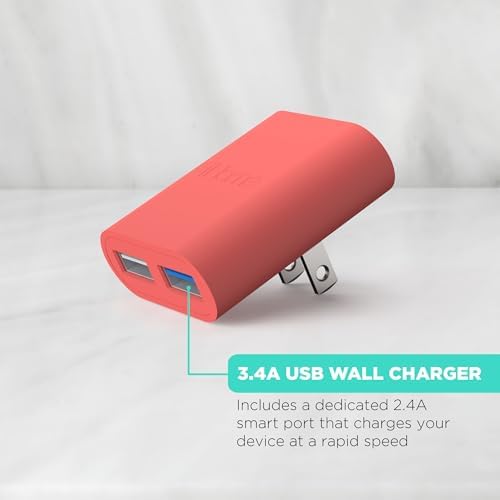 i Home 2-Port USB Wall Charger – Compact Dual Port AC Adapter for Rapid Device Charging – Flat Design for Travel & Home Use – Enhanced Compatibility with Smartphones & Tablets – Safe, High-Speed Charging Solution
