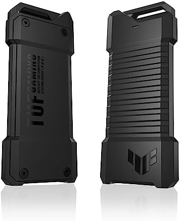 ASUS TUF Gaming A1 External M.2 NVMe SATA PCIe SSD Enclosure – Ultra-Fast USB-C Storage Solution with M.2 Q-Latch, IP68 Waterproof & Dustproof Design, Perfect for PS5 and Xbox Gamers, Enhanced Drop Resistance, Sleek Black Finish for Optimal Performance and Reliability