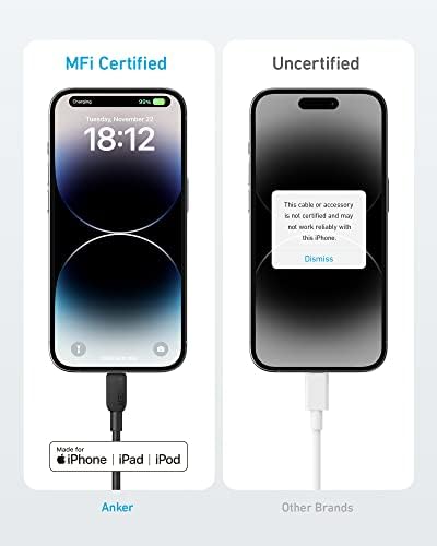 Anker 6 FT USB C to Lightning Cable Duo – MFi Certified High-Speed Charging Solution for i Phone 14 Series and More – Durable & Flexible Dual Pack for Ultimate Convenience and Connectivity