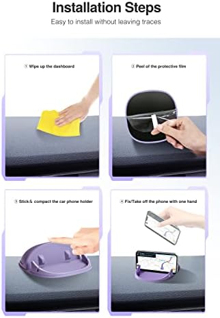 Loncaster Universal Dashboard Car Phone Holder Mount – 2 Pack Ultra-Stable Silicone Cradle for Hands-Free Use, Compatible with i Phone & Most Smartphones, Effortless Installation, 360-Degree Viewing Angles, Essential Car Accessory for Safe Navigation and Calls