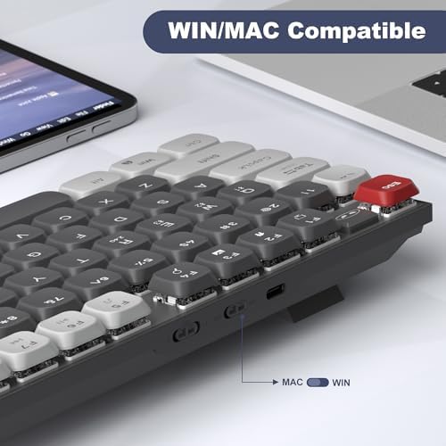 Transform Your Workspace with the Mage Gee Moon104 Wireless Mechanical Keyboard – RGB Backlit, Triple-Mode Connectivity (2.4 GHz, Bluetooth, USB-C) for Enhanced Productivity on PCs, Laptops, and Smart TVs – Ergonomic Design for Comfort and Speed