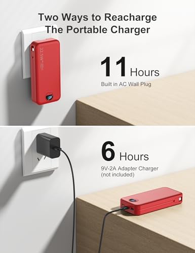 Ultra-Portable 20000 m Ah Power Bank with Built-In Cables & AC Plug | PD 20 W Fast Charging for i Phone, Samsung, Android | LED Display Travel Charger – Charge Multiple Devices Seamlessly and Stay Powered On-the-Go