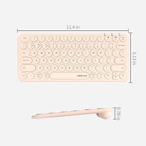 UBOTIE Wireless Colorful Slim Bluetooth Keyboard – Portable 78-Key Compact Design with Silent Scissor Switches and Elegant Round Keycaps for Tablets, Laptops, and Smartphones – Ultimate Typing Comfort and Style