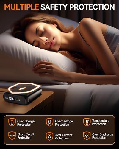 High-Performance 18400 m Ah 7.4 V Heated Vest Battery Pack – Compatible with ORORO & Venustas, LED Display Power Bank for Extended Warmth & Safety Protection, Includes Dual Adapter Cables for Seamless Connectivity, Ideal for Cold Weather Gear