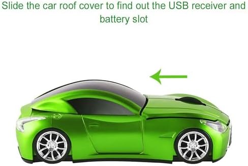 Sleek Yellow Wireless Car Mouse – Cool Sports Car Design for Enhanced Precision with 1600 DPI Optical Technology | Lightweight & Portable USB Receiver Mouse for Laptops, PCs, and Travel | Perfect Gift for Tech Lovers and Professionals