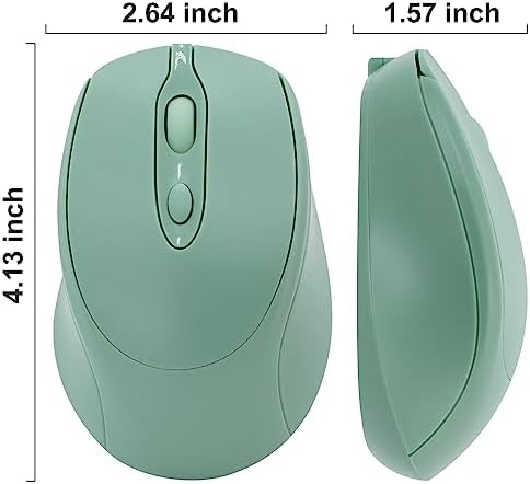 Sleek Silent Rechargeable Wireless Mouse – Ergonomic Light Green Design for Laptop, i Pad, Mac Book, Surface Pro, and More – Perfect for Travel and Everyday Use with Dual Mode Bluetooth Compatibility