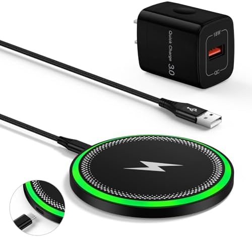 Samsung S25 Plus Fast Wireless Charging Pad – 15 W Multi-Device Charger for Galaxy S25 Ultra, S24, S23, i Phone 16/15, Pixel 9 Pro & Moto Razr/Edge 2024 – Sleek Design with 18 W Adapter for Enhanced Power Delivery and Universal Compatibility – Safe, Efficient Charging Solution for Home and Office