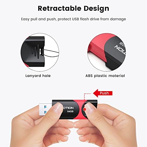 KOOTION 256 GB USB 3.0 Flash Drive – High-Speed Retractable Thumb Drive with Rugged Design and LED Indicator for Reliable Data Storage and Transfer – Ideal Memory Stick for Professionals and Students