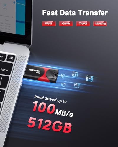 KOOTION 256 GB USB 3.0 Flash Drive – High-Speed Retractable Thumb Drive with Rugged Design and LED Indicator for Reliable Data Storage and Transfer – Ideal Memory Stick for Professionals and Students