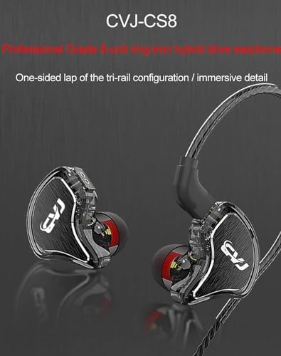 FEDAI CVJ CS8 Audiophile In-Ear Monitors – Hybrid Drivers with 3 BA & 1 Beryllium Dynamic Driver for Superior Sound Clarity – Detachable 2-Pin Cable IEMs in Elegant Blue (No Mic) – Ideal for Professionals and Music Lovers Seeking Unmatched Audio Experience