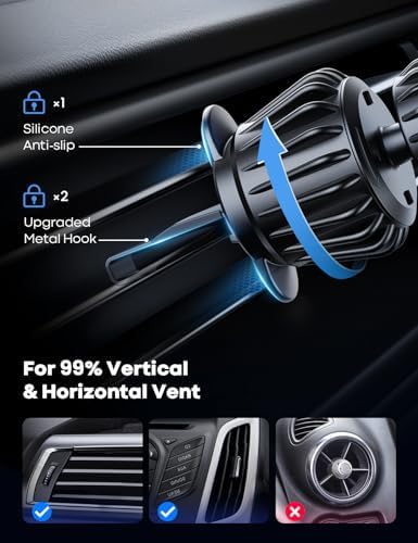 Lamicall Mag Safe Car Phone Mount – Ultra-Stable Magnetic Air Vent Holder with 20 Super Magnets for i Phone 16, 15, 14, 13 Pro Plus Max – Secure Hands-Free Navigation & Optimal Viewing Angles – Effortless Installation for Safe Driving