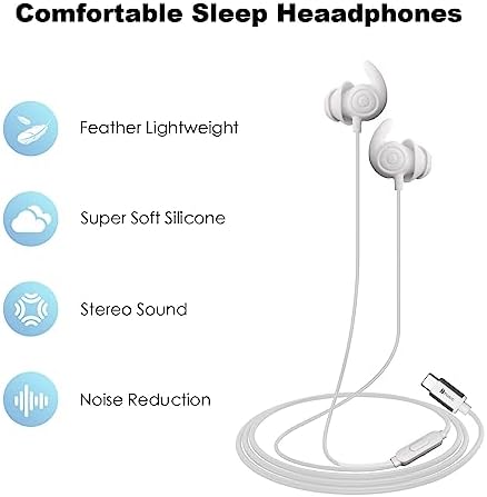 Hmusic USB-C Sleep Earbuds – Ultra-Comfortable Noise Isolation Earphones for Side Sleepers, Meditation, and Air Travel – Lightweight Silicone Design with Integrated Mic for Insomnia Relief and Ultimate Relaxation – Ideal for Enhanced Serenity and Peaceful Rest