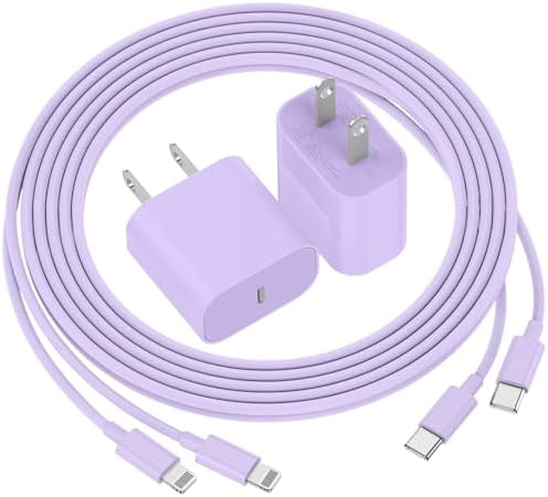 Ultra-Fast 20 W USB-C Charger with 6-Foot Lightning Cable – Convenient 3-Pack for i Phone 14/13 Pro, Ideal for Home and Travel – Superior Durability and Extended Reach for Effortless Charging Anytime