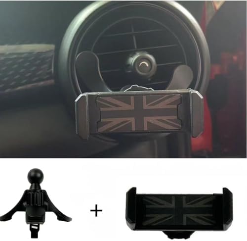 Union Jack-Themed Air Vent Smartphone Holder for Mini Cooper R-Series – Stylish, Secure 360-Degree Rotating Car Cradle with Universal Compatibility for Enhanced Driving Safety and Hands-Free Navigation