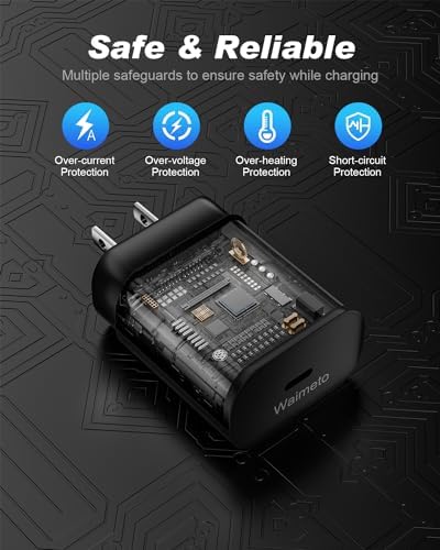 Dual Pack 45 W USB-C Charger Block with 3.3 FT Fast Charging Cables – Ultimate Universal Compatibility for i Phone 15/16 and Samsung Galaxy S24/S23/S22 Ultra/Note 20 – Rapid Power Delivery and Enhanced Portability for Home, Office, and Travel – Durable Charging Solution for All Devices