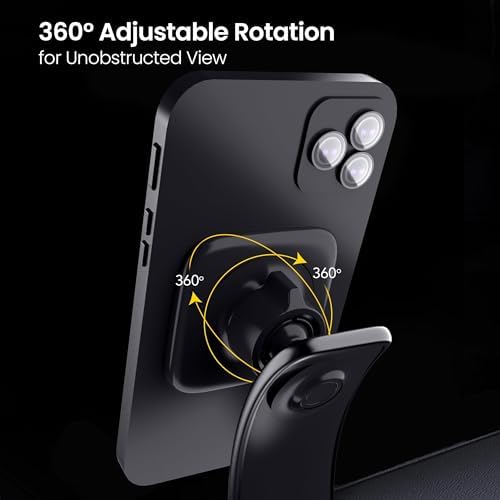 Revolutionary Magnetic Phone Holder for Secure Car Mounting – Versatile Air Vent & Dashboard Suction Design (Sleek Black) – Ultimate Smartphone Accessibility & Safety on the Road