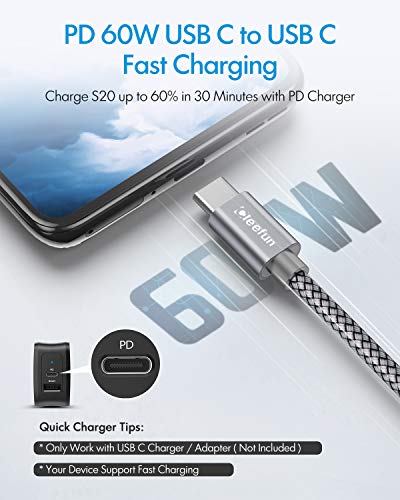CLEEFUN 26 ft USB C to USB C Charging Cable – 60 W Fast Charger for i Phone 16/15 Pro Max, i Pad, Mac Book, Galaxy S24/S23 – Ultimate Compatibility & High-Speed Data Transfer – Durable Design for On-the-Go Power Solutions