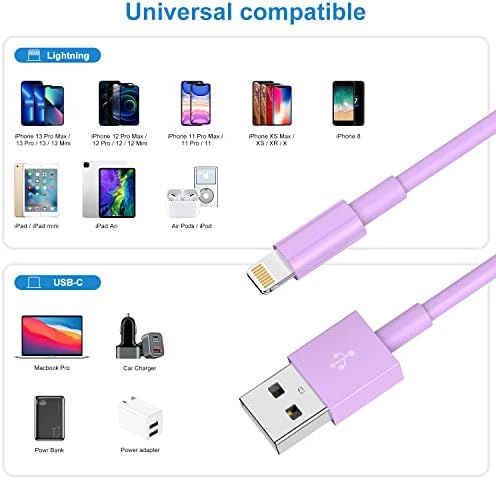 Upgrade Your Charging Game with 3-Pack 10 Ft MFi Certified i Phone Charger Cables – High-Speed USB to Lightning Power Cords for i Phone 14, 13, 12, 11 Pro Max, Mini & More – Durable, Flexible & Stylish Blue Design for Ultimate Convenience and Longevity