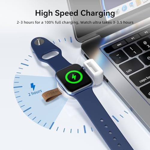 Portable Magnetic Wireless Charger for Apple Watch – Fast Charging i Watch Accessory for Ultra, Series 1-9, and SE – Travel-Friendly Cordless Design for Ultimate Convenience and Durability