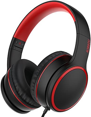 RORSOU R10 Over-Ear Headphones – Lightweight Hi-Fi Stereo Sound with Integrated Microphone for Crisp Bass and Clarity, 1.5 M Tangle-Free Cable, Perfect for Smartphones, Tablets, and PCs – Ultimate Comfort and Portable Design for Music Lovers on the Move