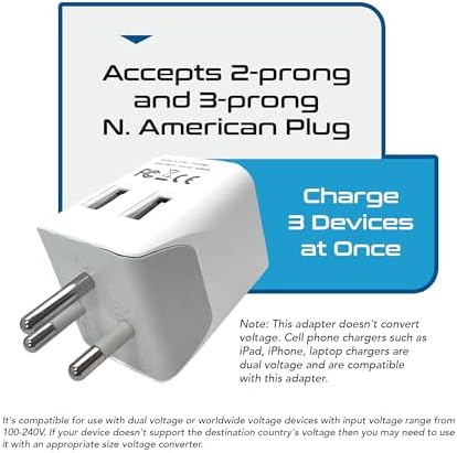 Compact Dual USB Travel Adapter for Effortless Charging in Australia, New Zealand, and China – Essential Type I Plug for Phones, Tablets, and Cameras – Quick Charge Capability with Universal Compatibility for Hassle-Free Global Adventures