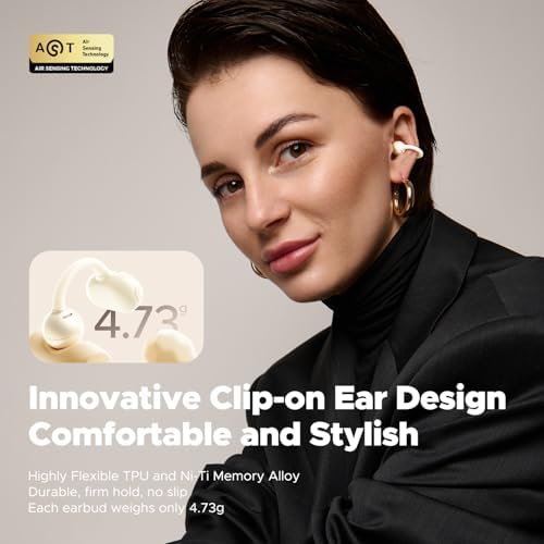Revolutionize Your Audio Experience with Sound PEATS POP Clip Wireless Open Ear Earbuds – Ultra-Lightweight Sports Headphones Featuring 30 Hours of Playtime and IPX5 Waterproof Rating for Ultimate Durability – Advanced Bluetooth 5.4 Connectivity for Seamless Listening – Ideal for Runners and Fitness Enthusiasts – Enjoy Superior Comfort and Surround Awareness for Enhanced Safety While You Stay Active