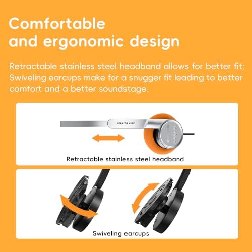 Fii O Snowsky Wind 3.5 mm On-Ear Headphones: Unmatched High-Fidelity Sound with Integrated Microphone for Gaming and Recording – Ultra-Lightweight Comfort, Superior Device Compatibility, and Elegant Black Design for Audiophiles and Casual Users