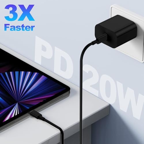 20 W USB-C Fast Charger for i Phone 16/15 Series & i Pad – 6 ft Type C to C Cable, High-Speed Wall Adapter for Optimal Performance, Compact & Durable Power Solution for Apple Devices – Experience Rapid Charging Anywhere