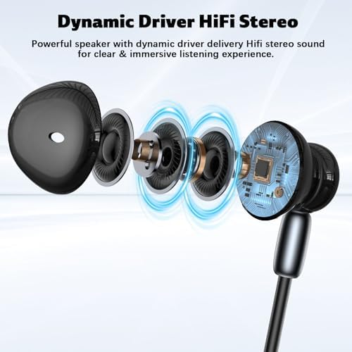 Premium USB C Noise-Canceling Earbuds with Microphone – Advanced In-Ear Headphones for i Pad A16, Galaxy Z Flip 7, Fold 6, S25, i Phone 16 Pro Max, Pixel 9 – Tangle-Resistant Magnetic Design for Exceptional Sound Clarity & Comfort – Ideal for Audiophiles Using i Phone & Android Devices