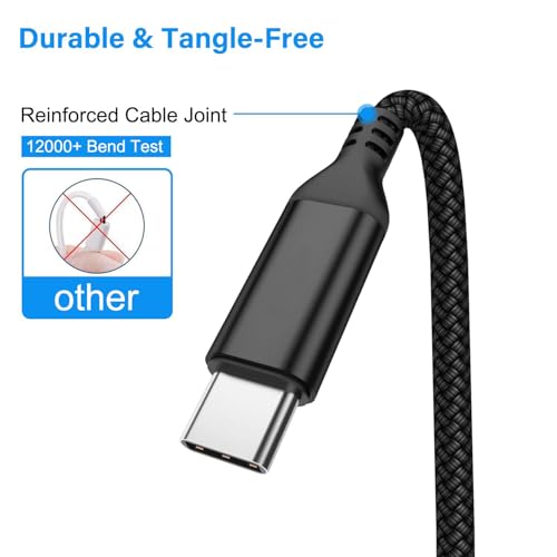 High-Speed USB Type C Cable 3-Pack – Durable Nylon Braided Charger for i Phone 16, Galaxy S24 & PS5 – Versatile 10 ft, 6.6 ft, 3.3 ft Lengths for Rapid Charging and Data Transfer – Enhanced Compatibility for All Modern Devices