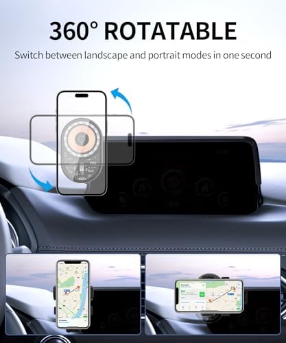 Wireless Charging car Phone Holder for Mazda CX-5 2021-2025 Accessories 10.25 inch Screen Fixed Clip,360° Rotation car Phone Mount Compatible with MagSafe – Enhanced Compatibility and Speed