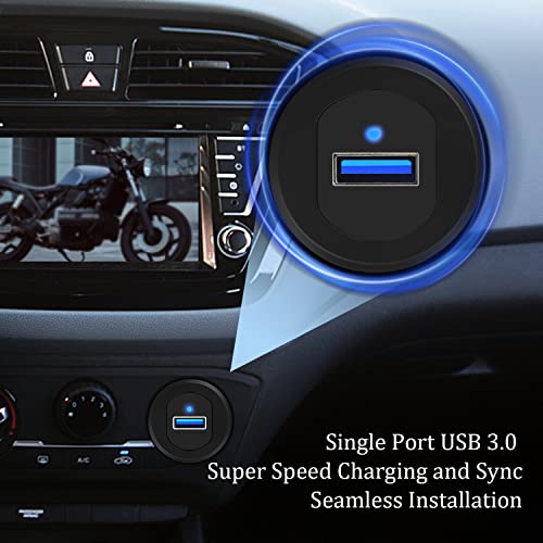 Revolutionize Your Vehicle’s Connectivity with the Type C 3.1 & USB 3.0 Flush Mount Extension Cable – 1-Foot Waterproof Dashboard Solution for Cars, Boats, and Motorcycles with Built-in LED Indicator for Enhanced Visibility and Fast Data Transfer